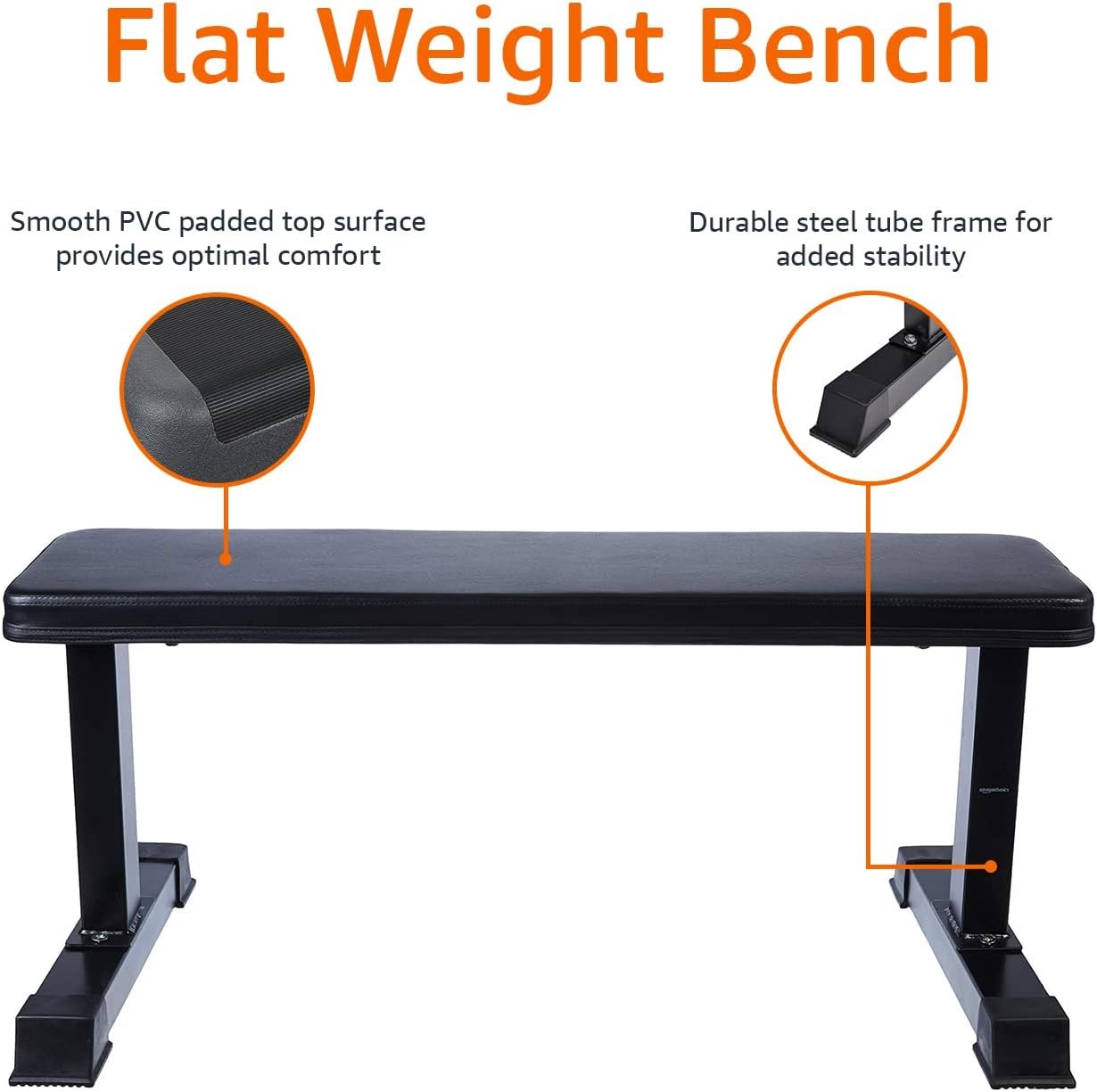 Sturdy Flat Weight Bench for Home Gym,Strength Training, Stable Assembly