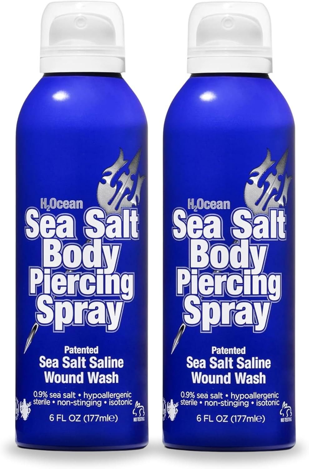 H2Ocean Sea Salt Body Piercing Spray - Saline for Piercings &...