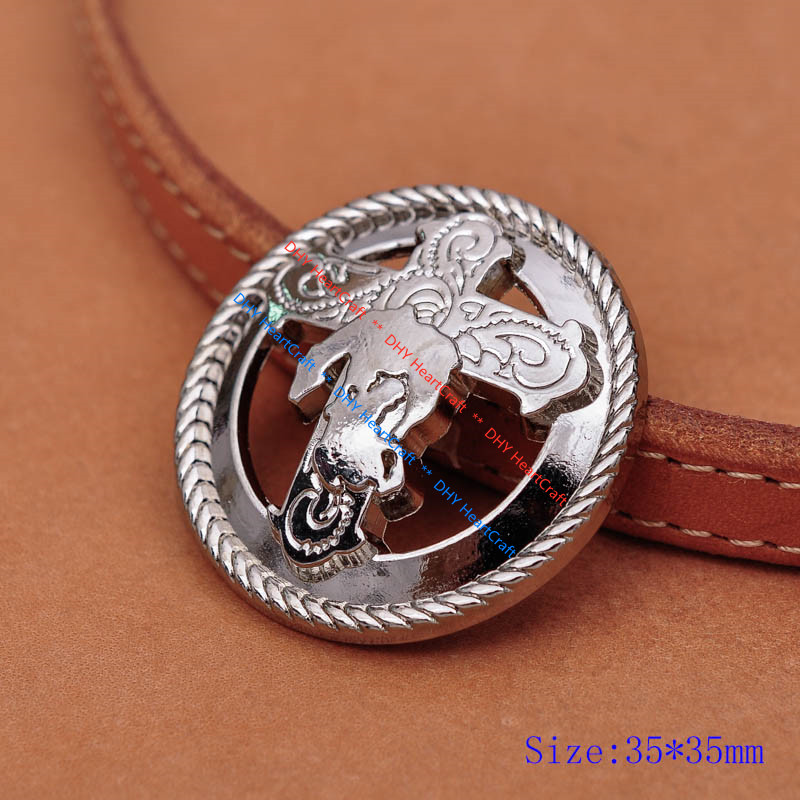 10PCS Bling Silver Western Praying Cowboy Cross Rope Side Saddles Craft Concho