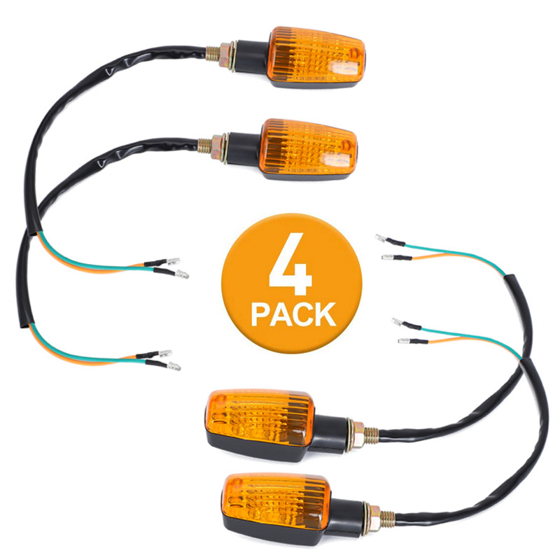 4Pack Amber Lens LED Bulb Turn Signal Light Blinker Indicator 6V Motorcycle Part