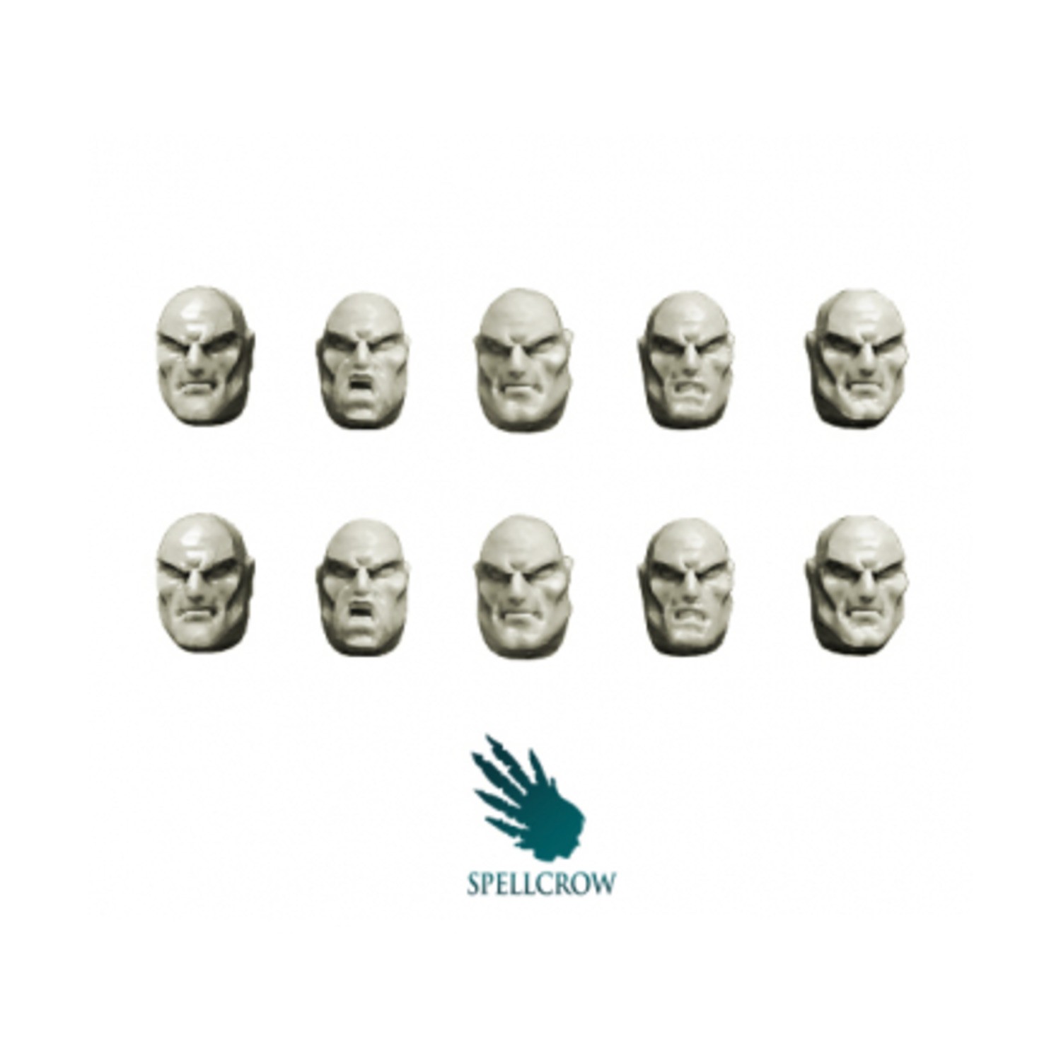 Spellcrow Space Knights 28mm Heads - Scouts/Guards Pack New
