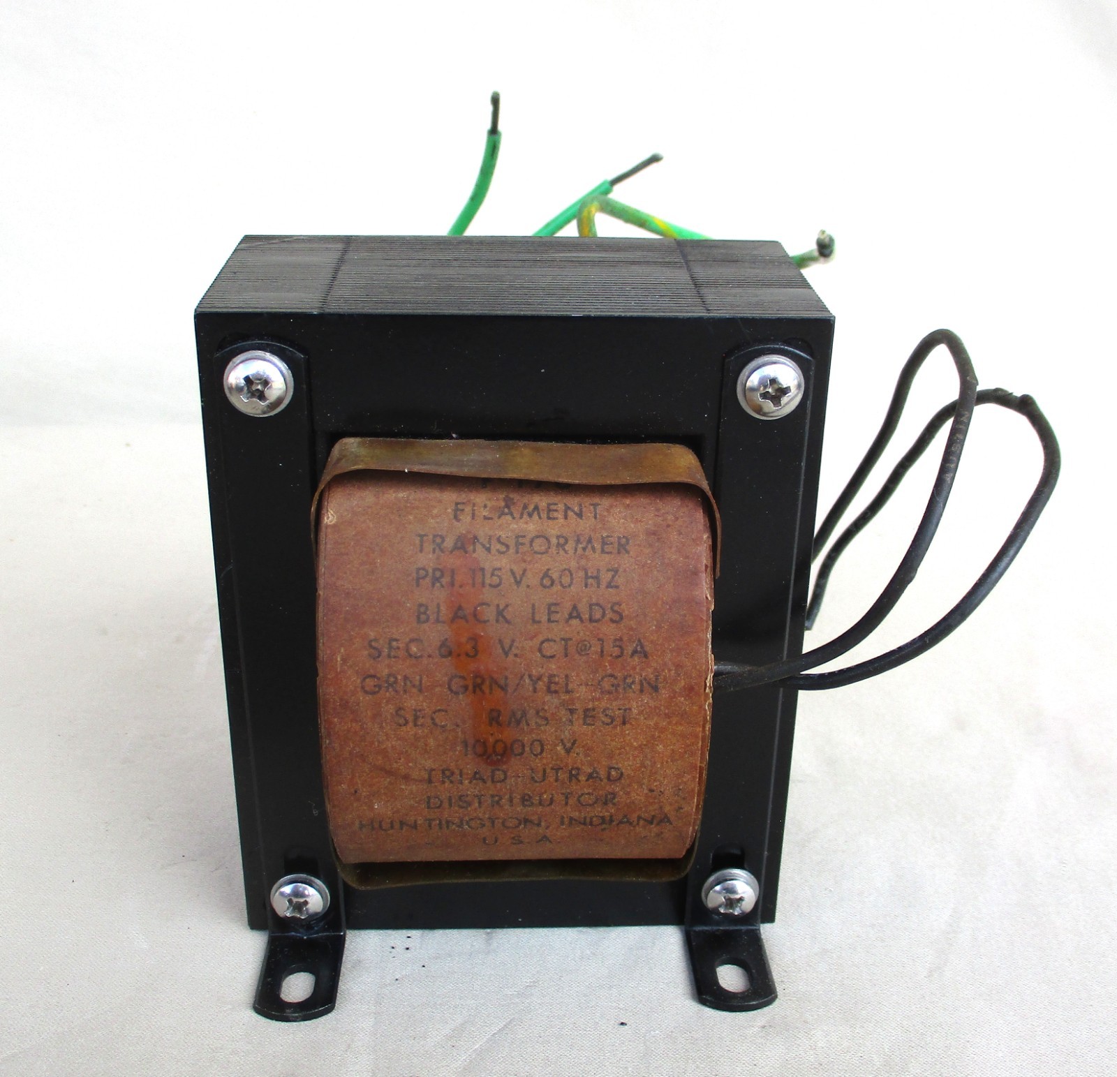 Triad Model F-17U 6.3 VAC 15 Amp With C.T. Filament Transformer Outputs Tested