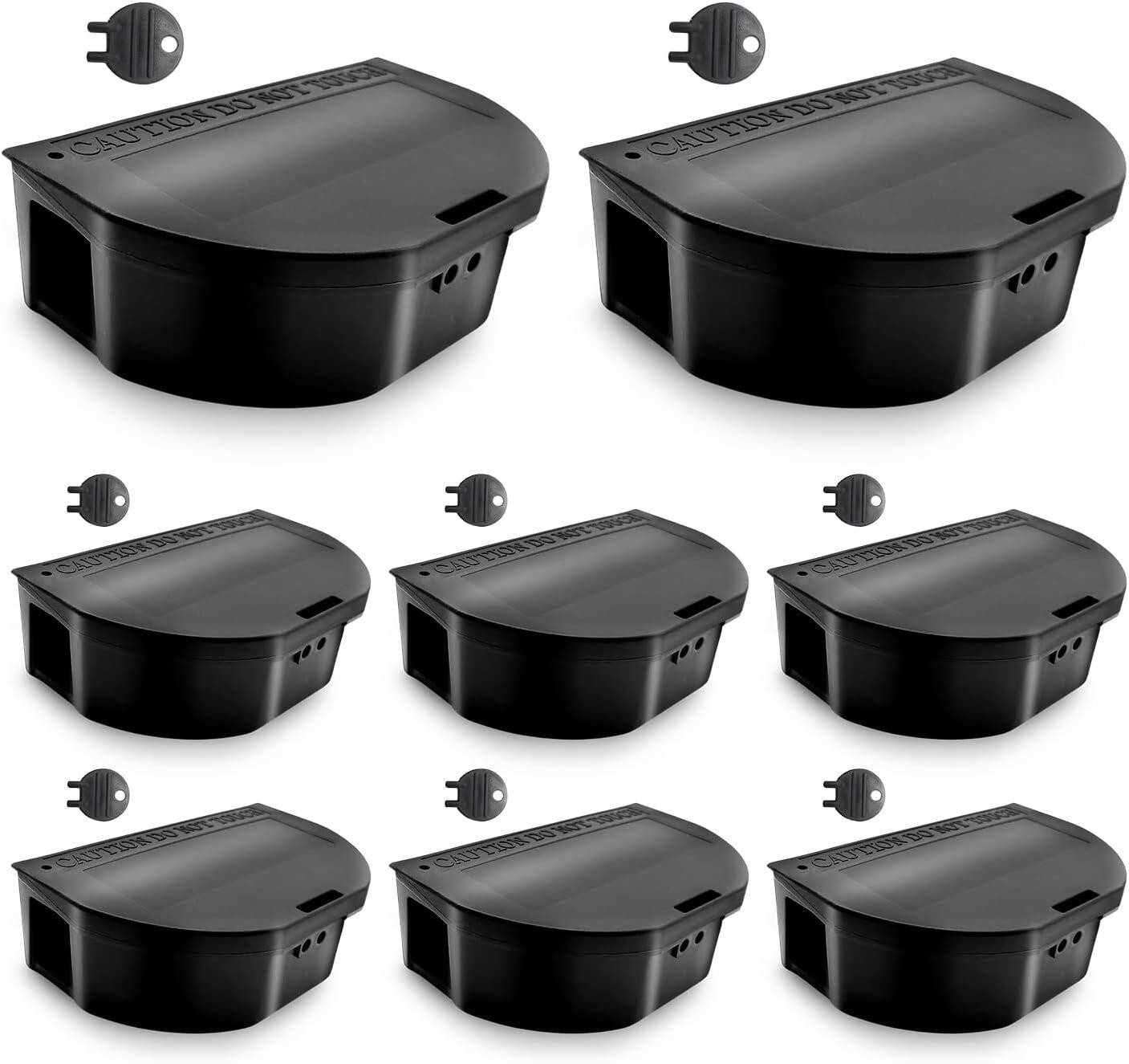 Mouse Traps Bait Station Rodent Box to Secure Mice Poison Outdoor 8pack with Key