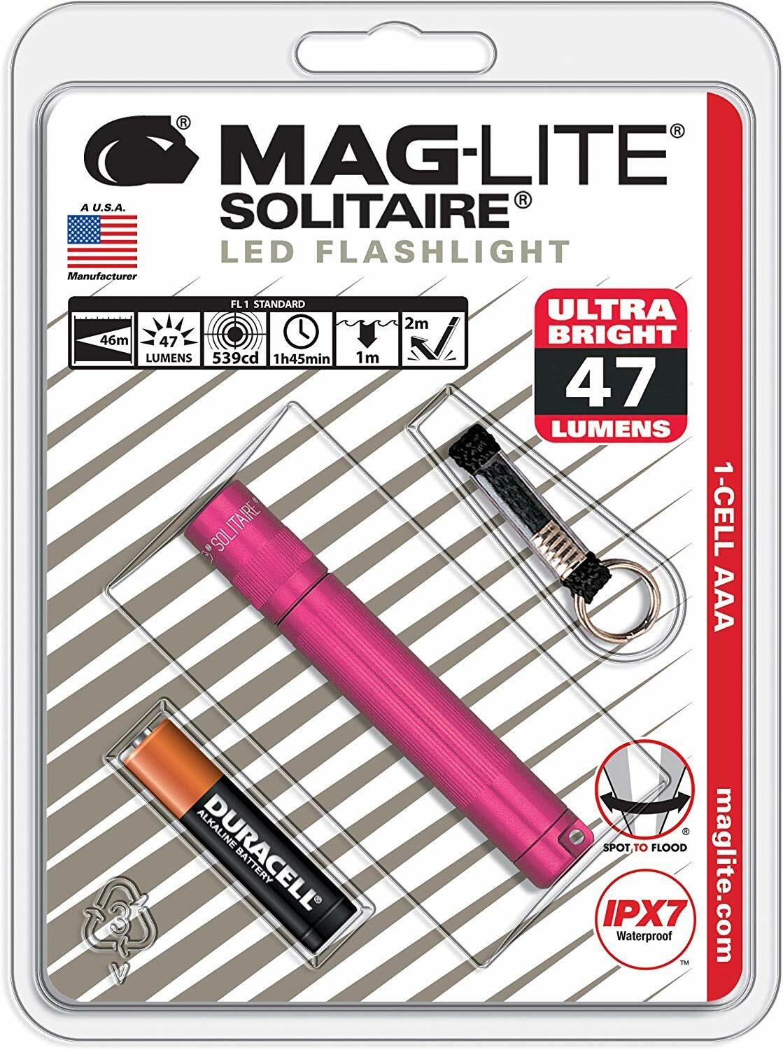 NEW Maglite LED Solitaire Hot Pink 1 cell AAA Flashlight SJ3AKY6
