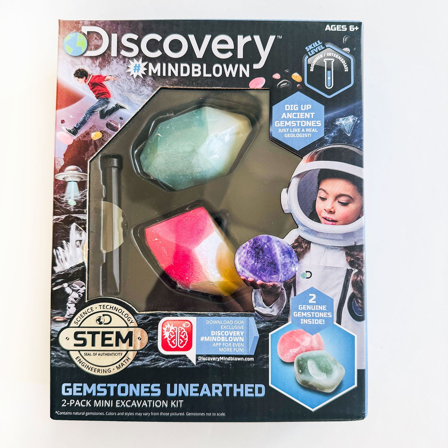 Discovery Mindblown Gemstones Unearthed - 2 Pack Mini Excavation Kit -  NEW