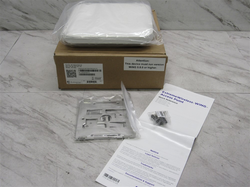 NEW Symbol Extreme Networks WiNG AP-7522 80211r 5GHz PoE Wireless Access Point