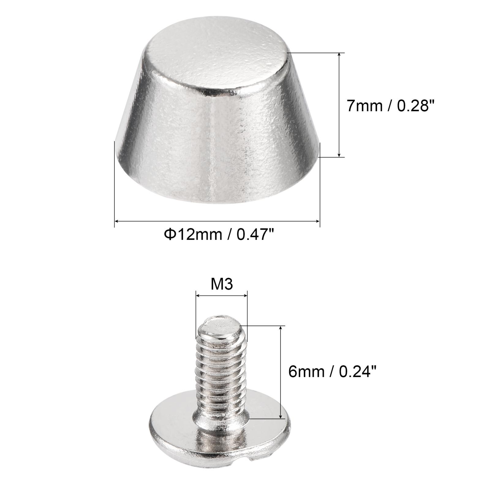 12x7mm Rivet Studs Screw Back Flat Cable Feet Stud Silver Tip 10pcs
