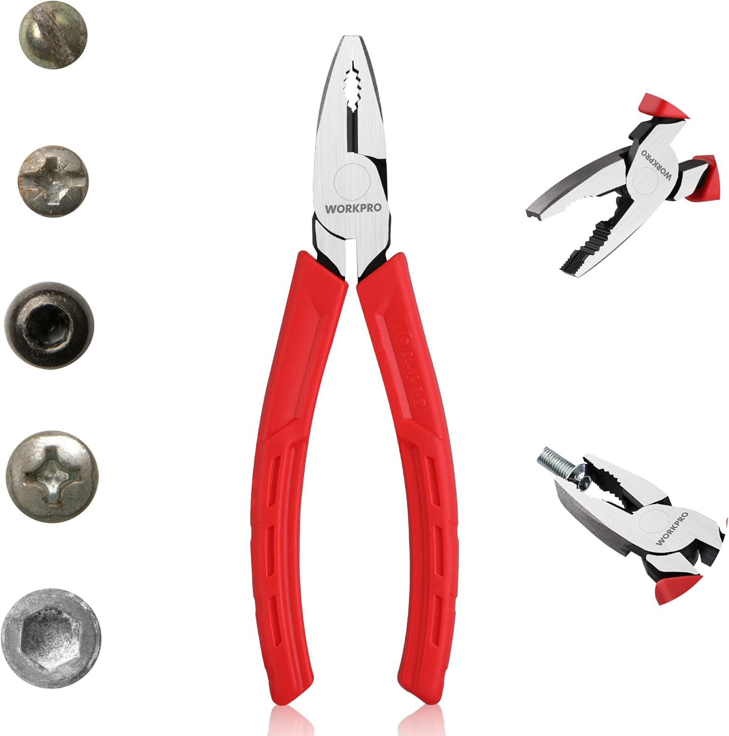 6.5" Linesman S Screw Extractor Pliers(Combination Pliers) with Unique Non-Slip