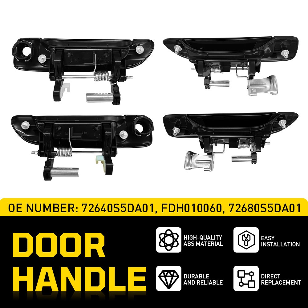 Exterior Door Handle For 2001-2005 Honda Civic Set of 4 Front Rear Left Right