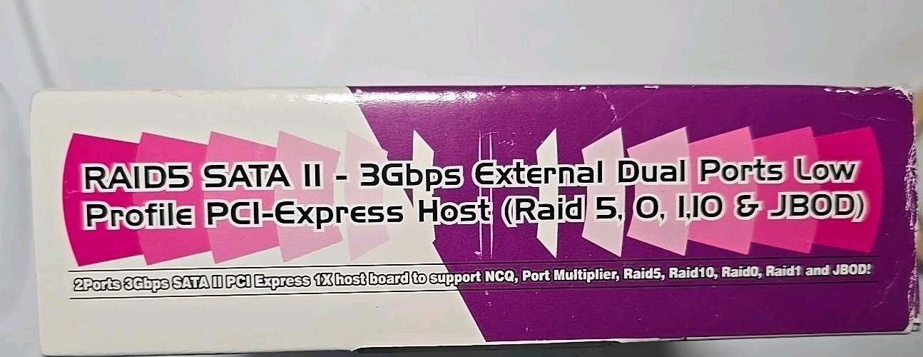 raid5 sata ll-3gbps 1 external & internal 2 ports low profile pci-express host