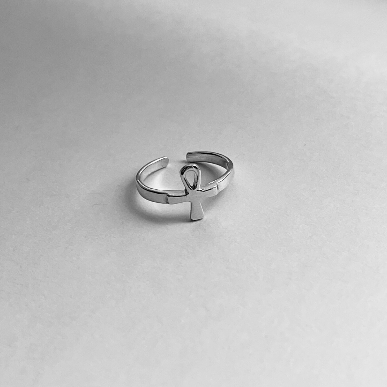 Sterling Silver Ankh Toe Ring, Cross Toe Ring, Silver Rings, Religious Ring
