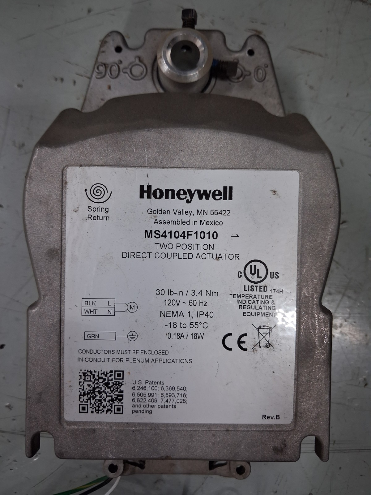 Honeywell MS4104F1010 Actuator