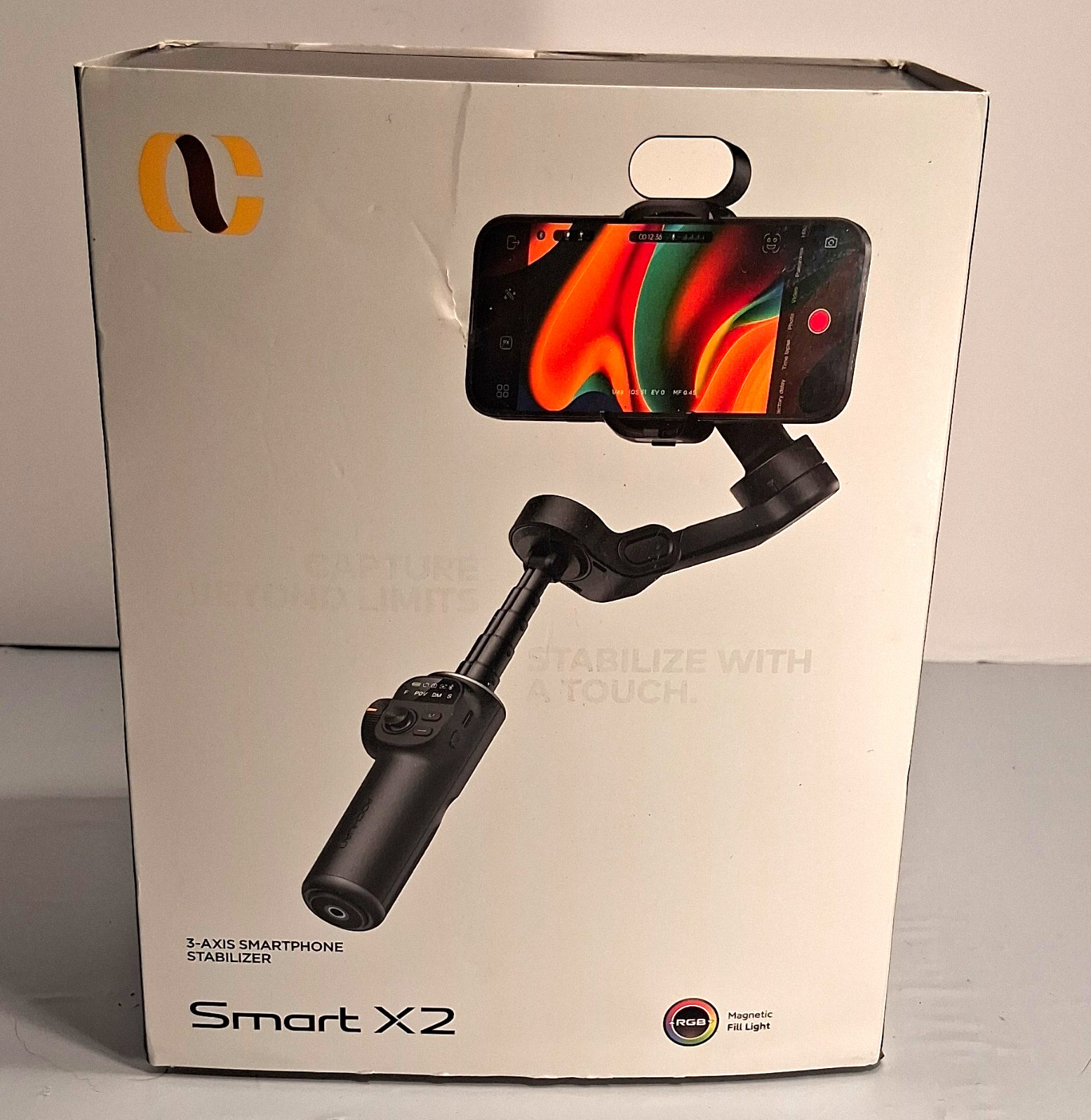 AOCHUAN Smart X2 3-Axis Smartphone Gimbal Stabilizer w/ Magnetic Fill Light
