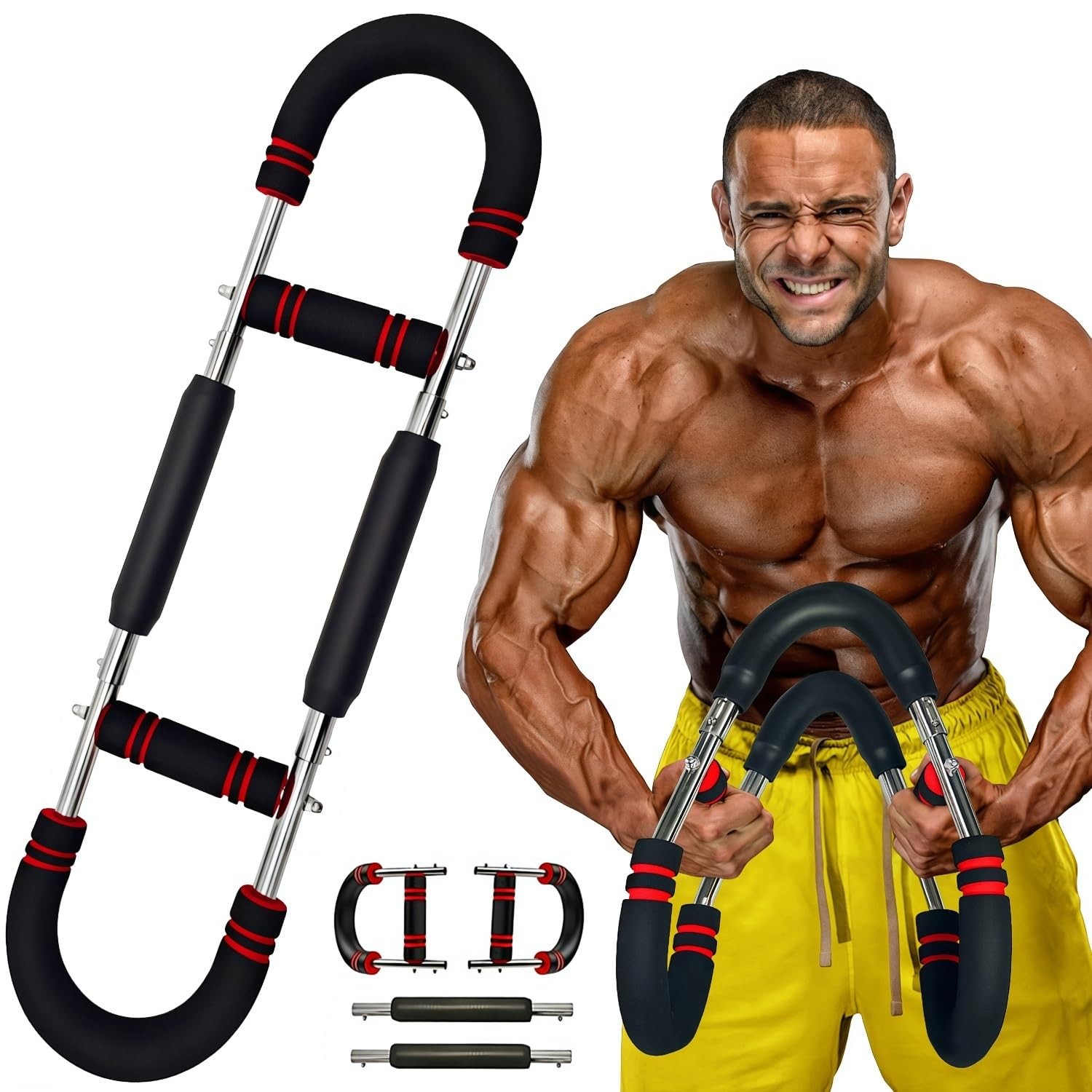 Latest-Gen Twister Arm Trainer, Adjustable Power Spring Workout Bar, Forearm ...