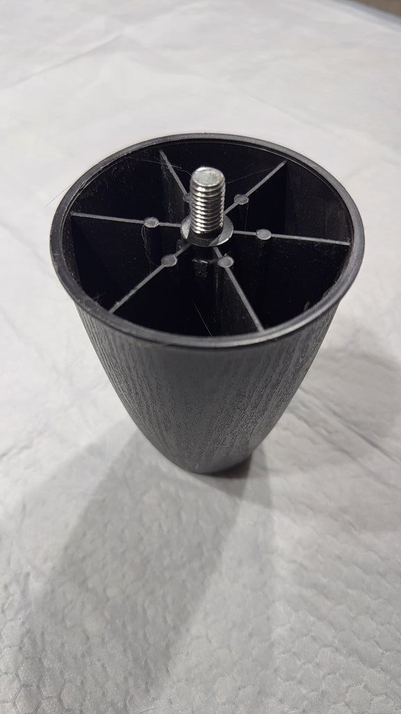 Black Plastic Furniture Leg with Metal Screw