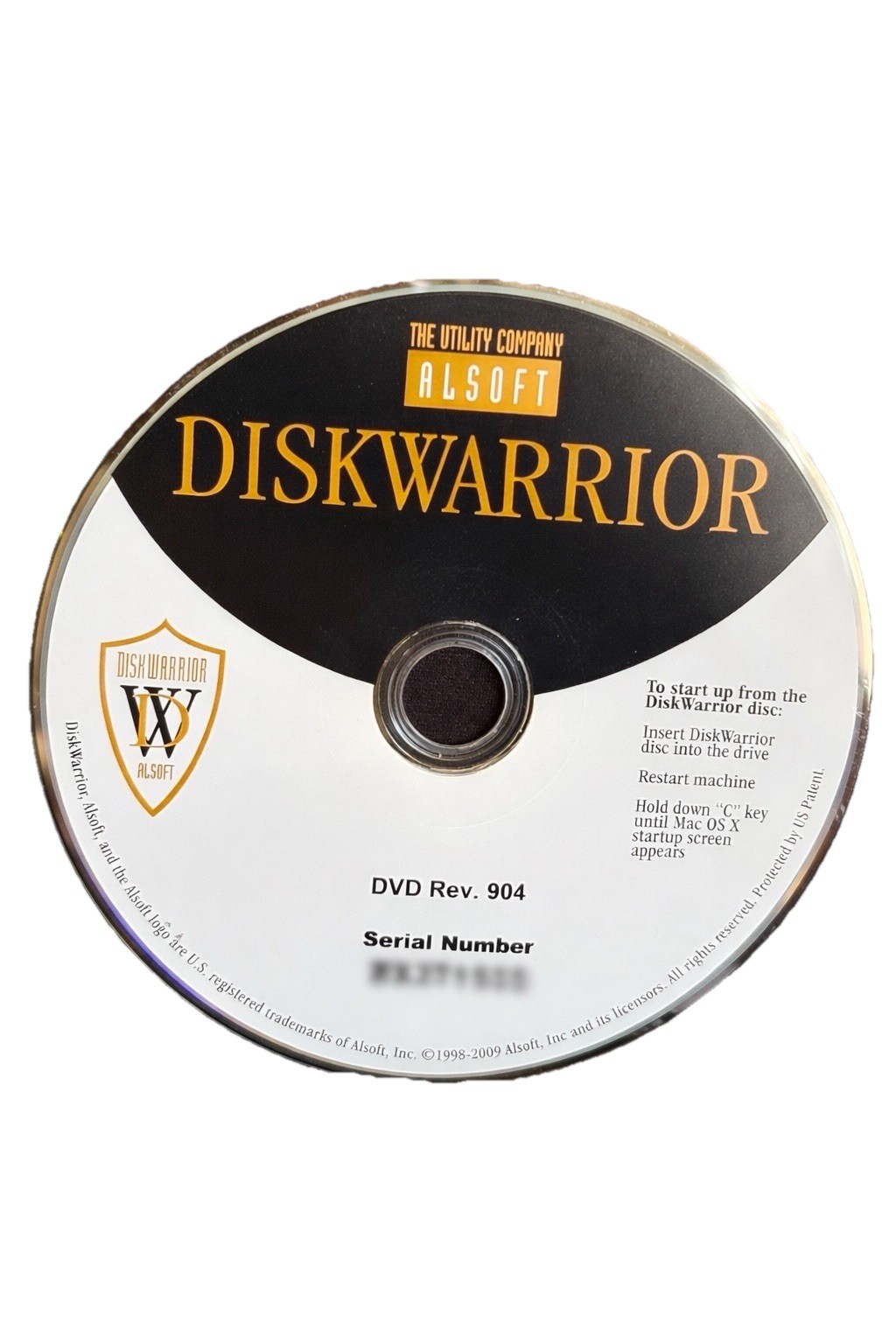 DiskWarrior Alsoft Mac OS X Disk Repair Utility DVD Rev 904 Retro 2009 Disc Only
