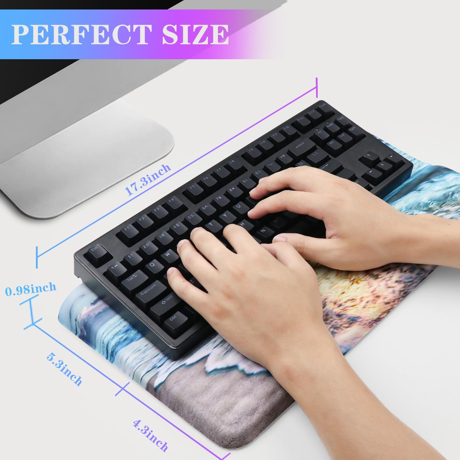 Computer Keyboard Stand with Wrist Rest Ergonomic Tilted Keyboard Holder - Ke...