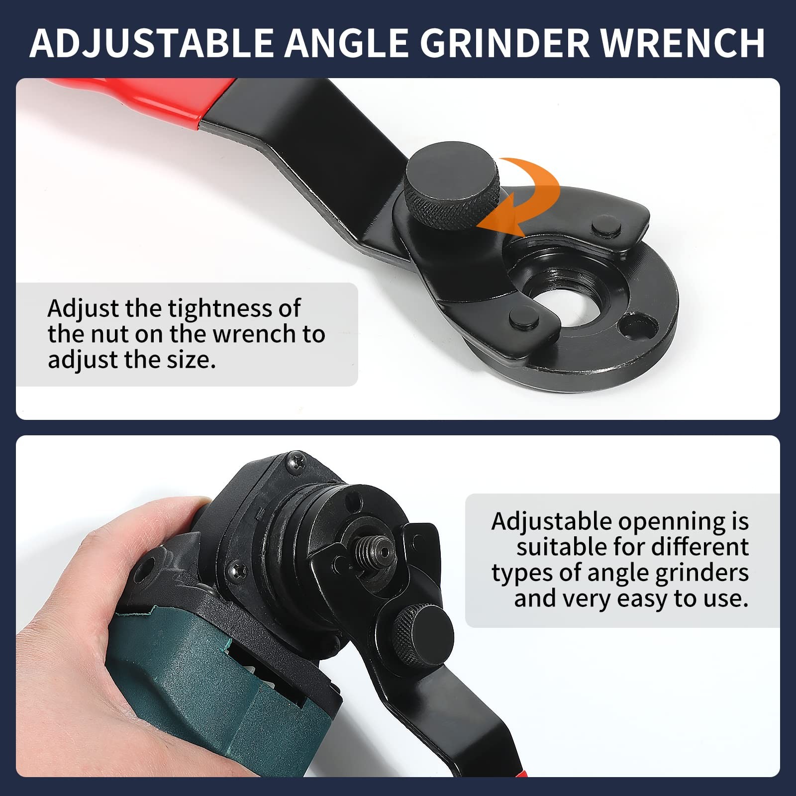 Angle Grinder Wrench Spanner Flange Nut Extension Shaft 8Pc Kit 5/811 Tool
