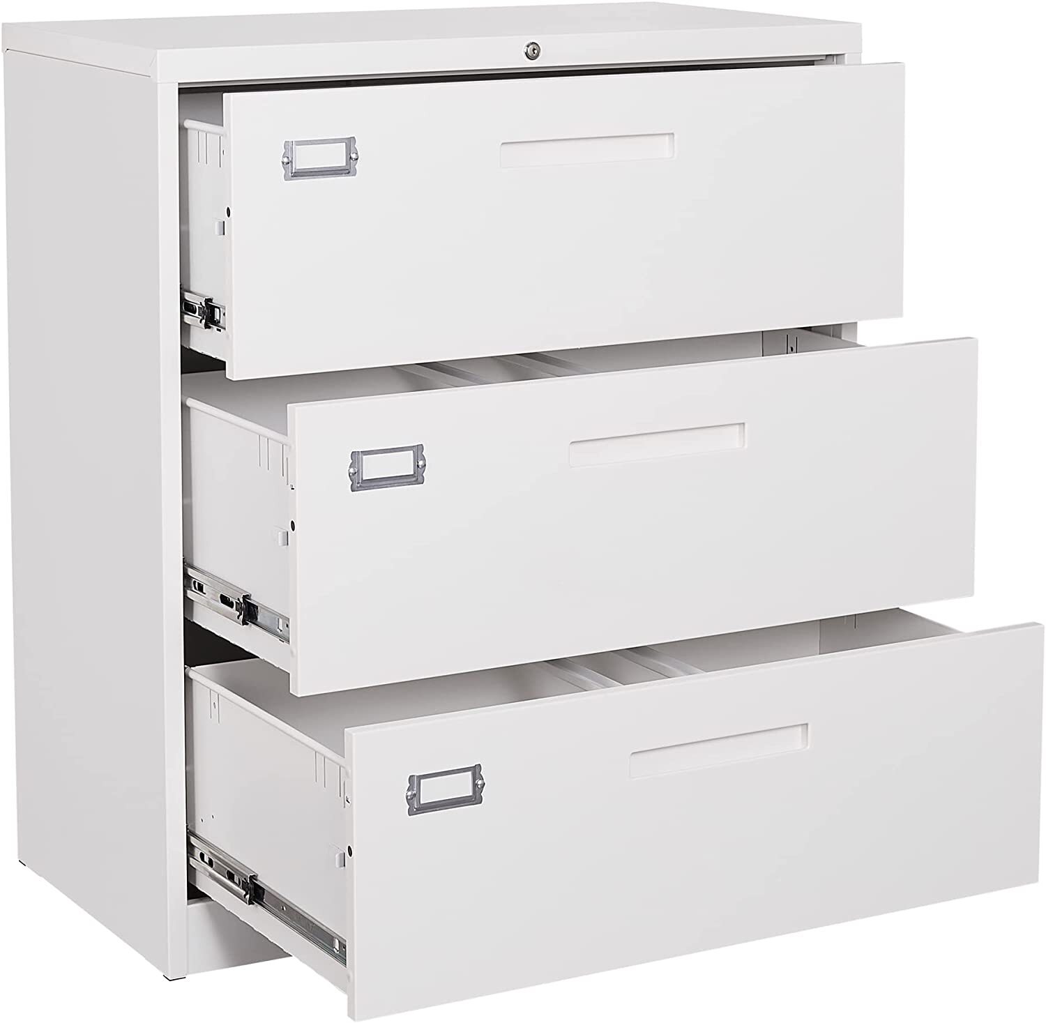 Lateral 3 Drawer Filing Cabinets with Lock for Hanging Files Letter/Legal/F4/A4