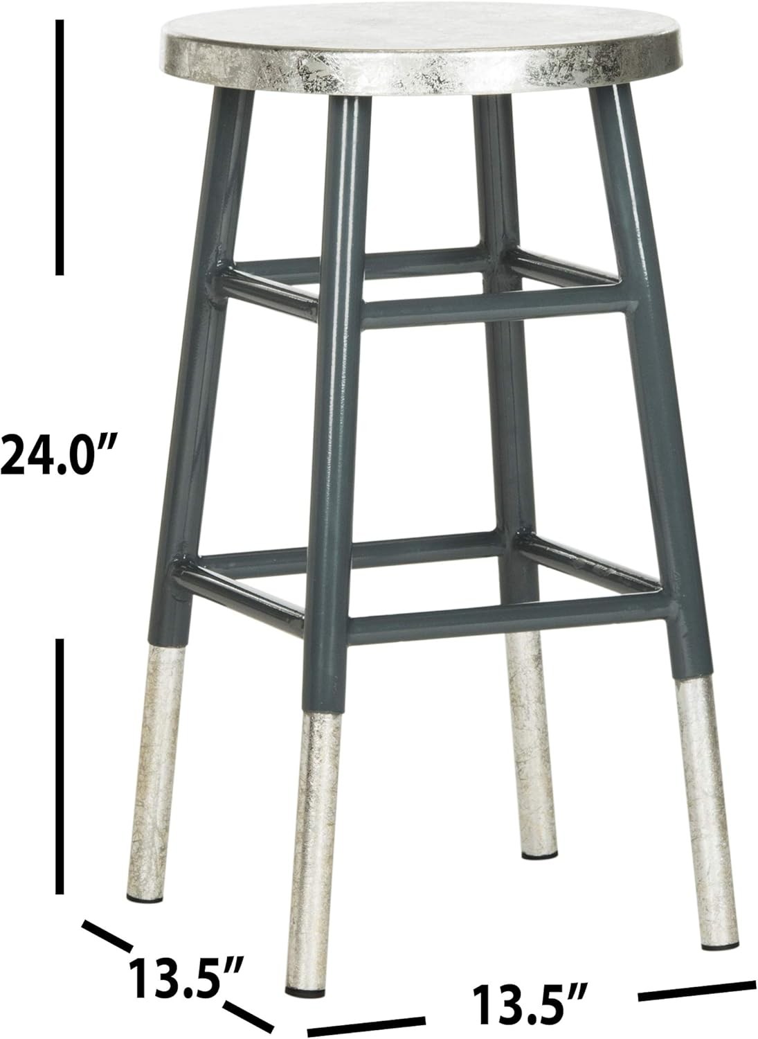 Home Collection Kenzie Grey & Silver 24-inch Counter Stool