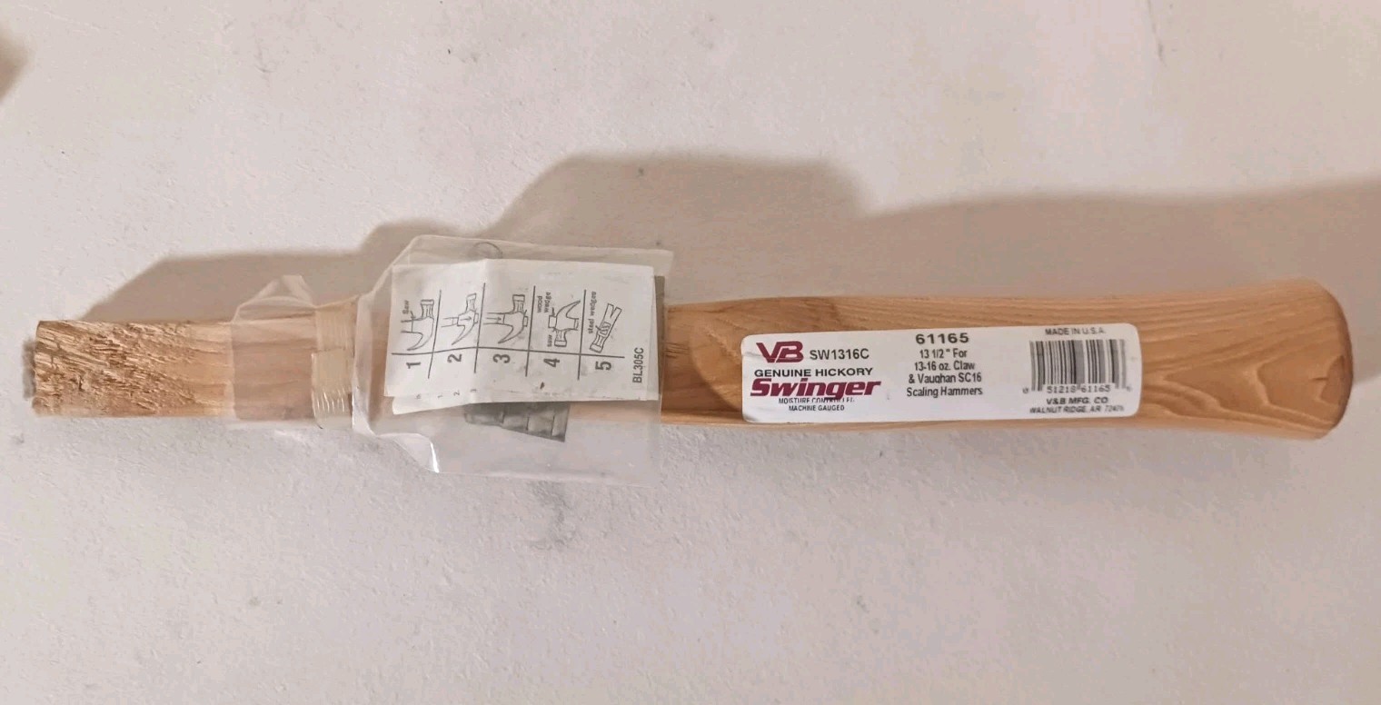 VB Geniune Hickory 13 1/2" Hammer Handle VTG USA