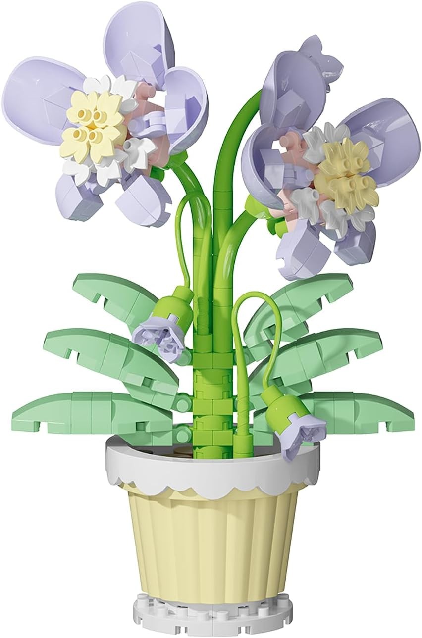 Orchid Lily of the Valley Flower Mini Bonsai Plant Building Toy Set | Potted ...