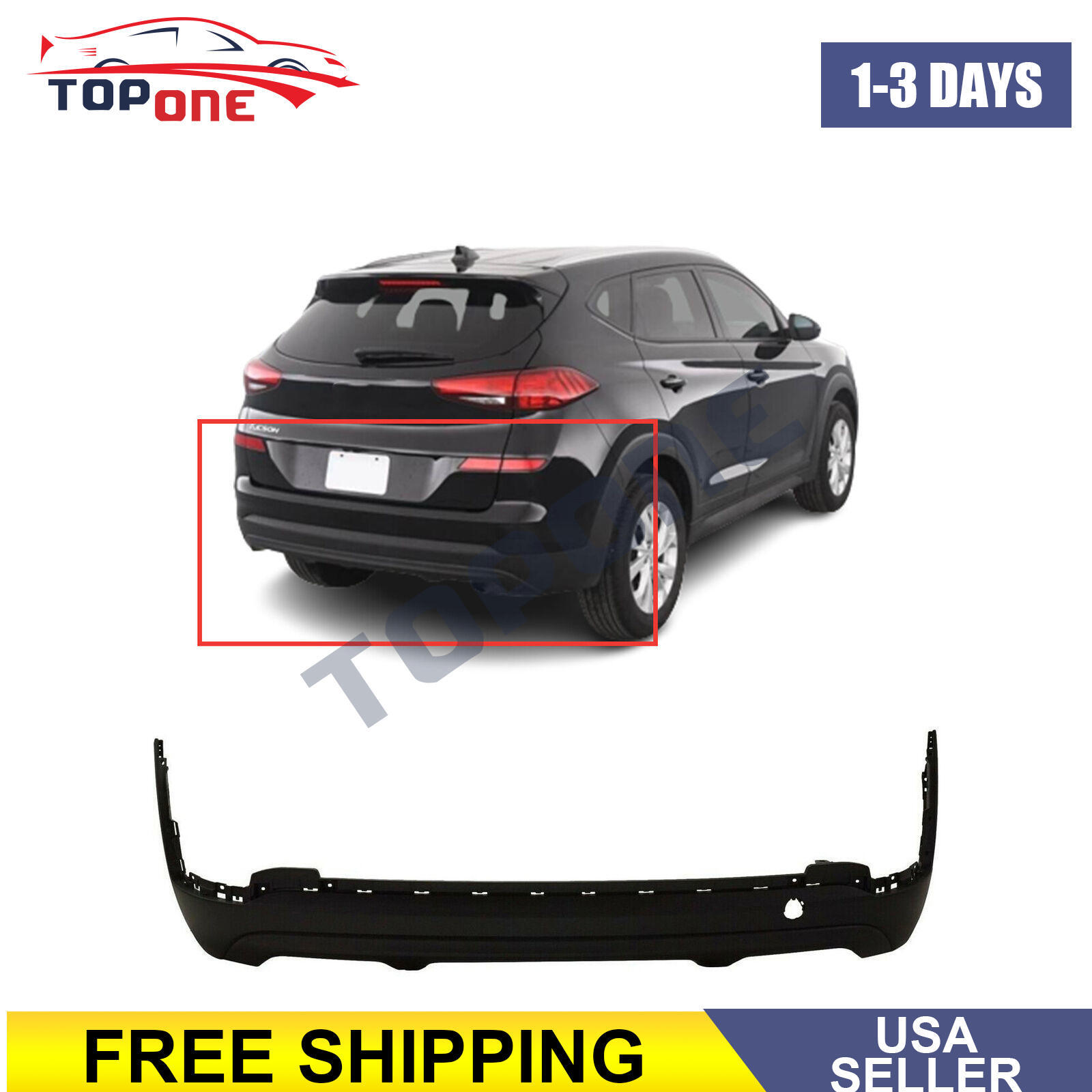 Rear Lower Bumper Cover For 2019-2020 Hyundai Tucson SE SEL GLS Sport HY1115122