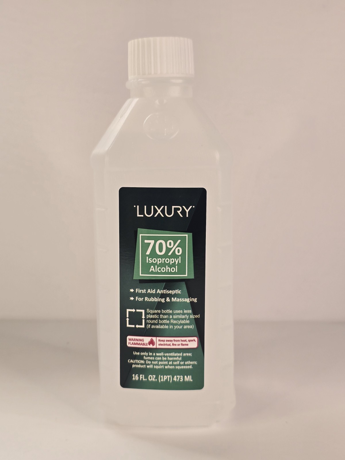 Luxury 70% Isopropyl  Rubbing Alcohol, First Aid Antiseptic Liquid 16 oz Bottle