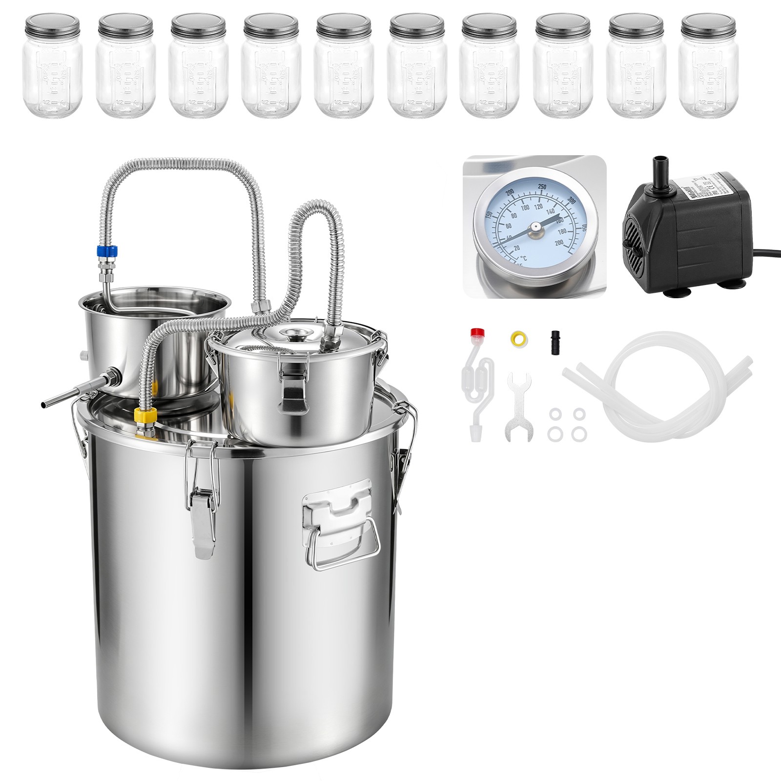 Uimoso 13.2 GAL/50L Alcohol Distiller Home Brewing Kit for DIY Whiskey Brandy