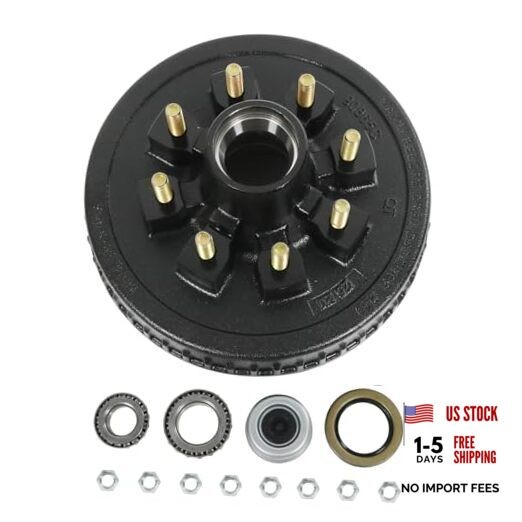 12" X 2" Trailer Brake Drum Kit 8 on 6.5" B.C. for 7000lbs Axles, 25580/14125A