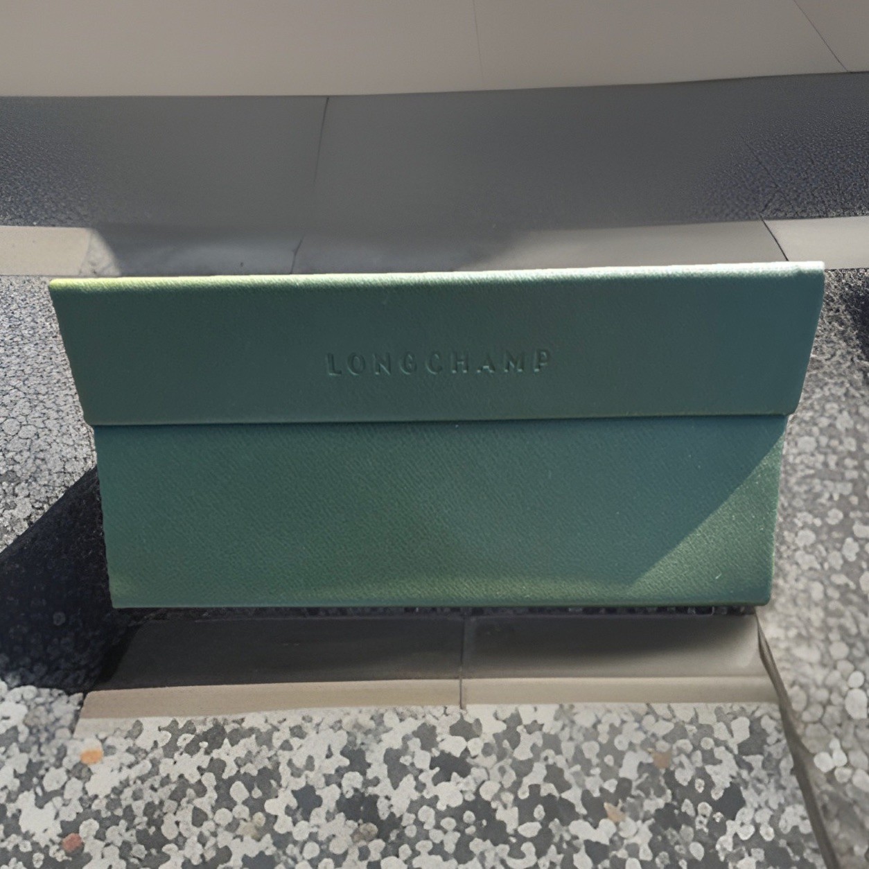 Longchamp Hard Leather Green Eyeglass Case for Glasses & Sunglasses