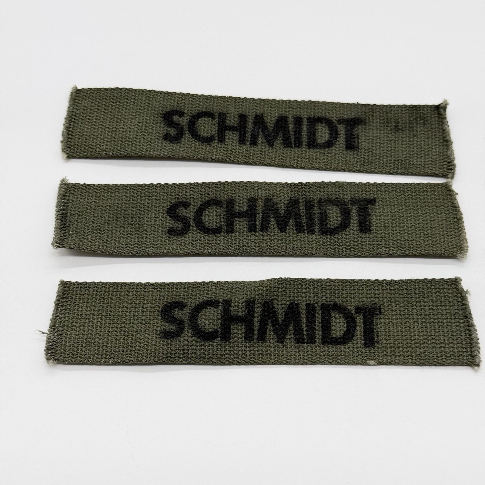 Lot Of 3 VTG US ARMY Schmidt Patch Original Embroidered Tab Banner Green Vintage