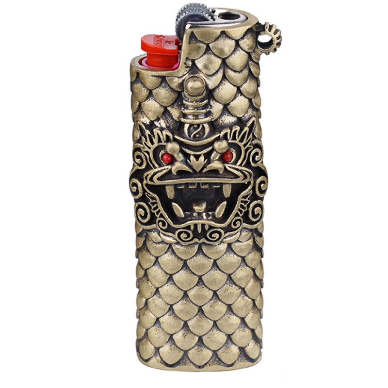 Brass Lighter Case Cover Holder Fits Bic Lighter J3 J5 Retro Lighter Sleeve Gift