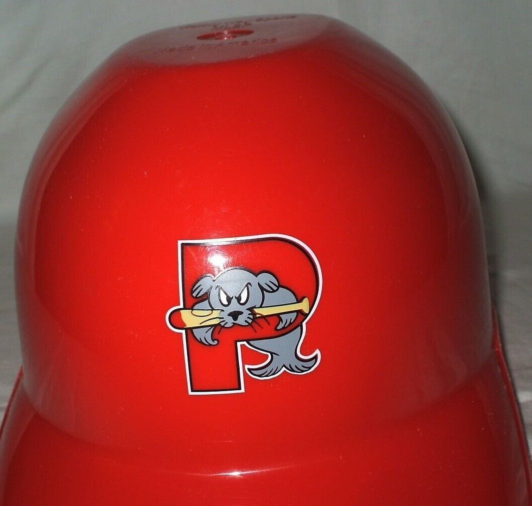 2 Red Plastic Helmet Hats Portland Sea Dogs Baseball Sports