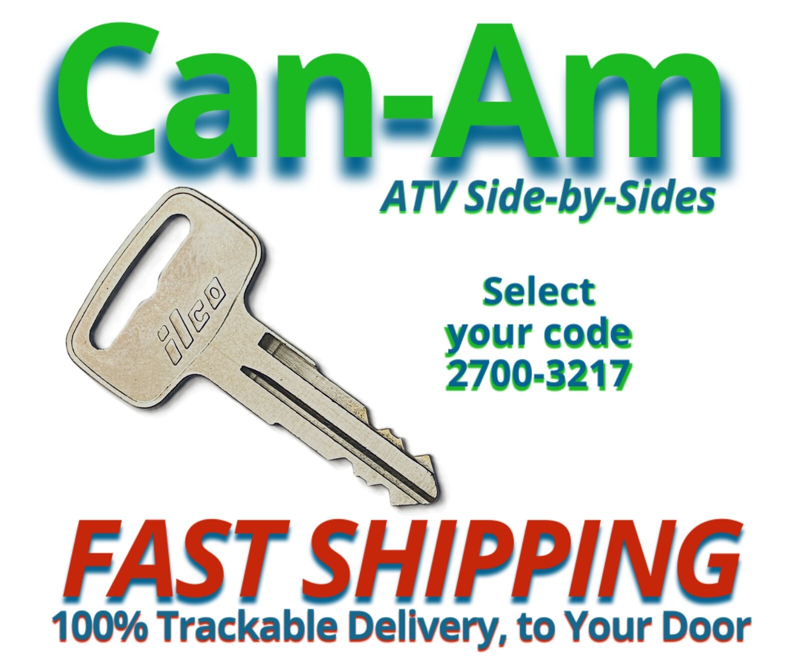 Can-Am Maverick Keys Side-by-Side ATV Replacement Key Cut to Code 2700-3217