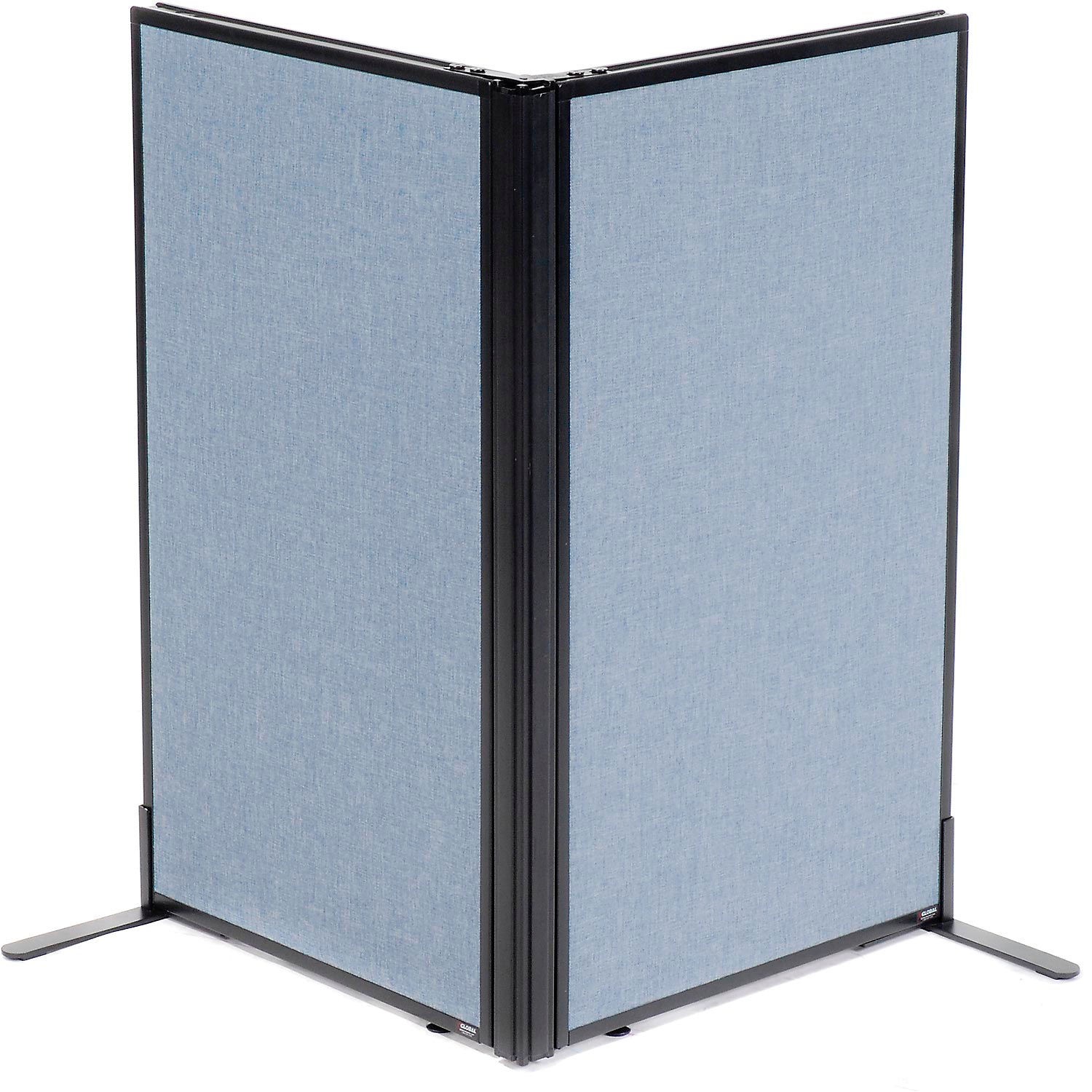 24-1/4"W x 42"H Freestanding 2-Panel Corner Room Divider Blue