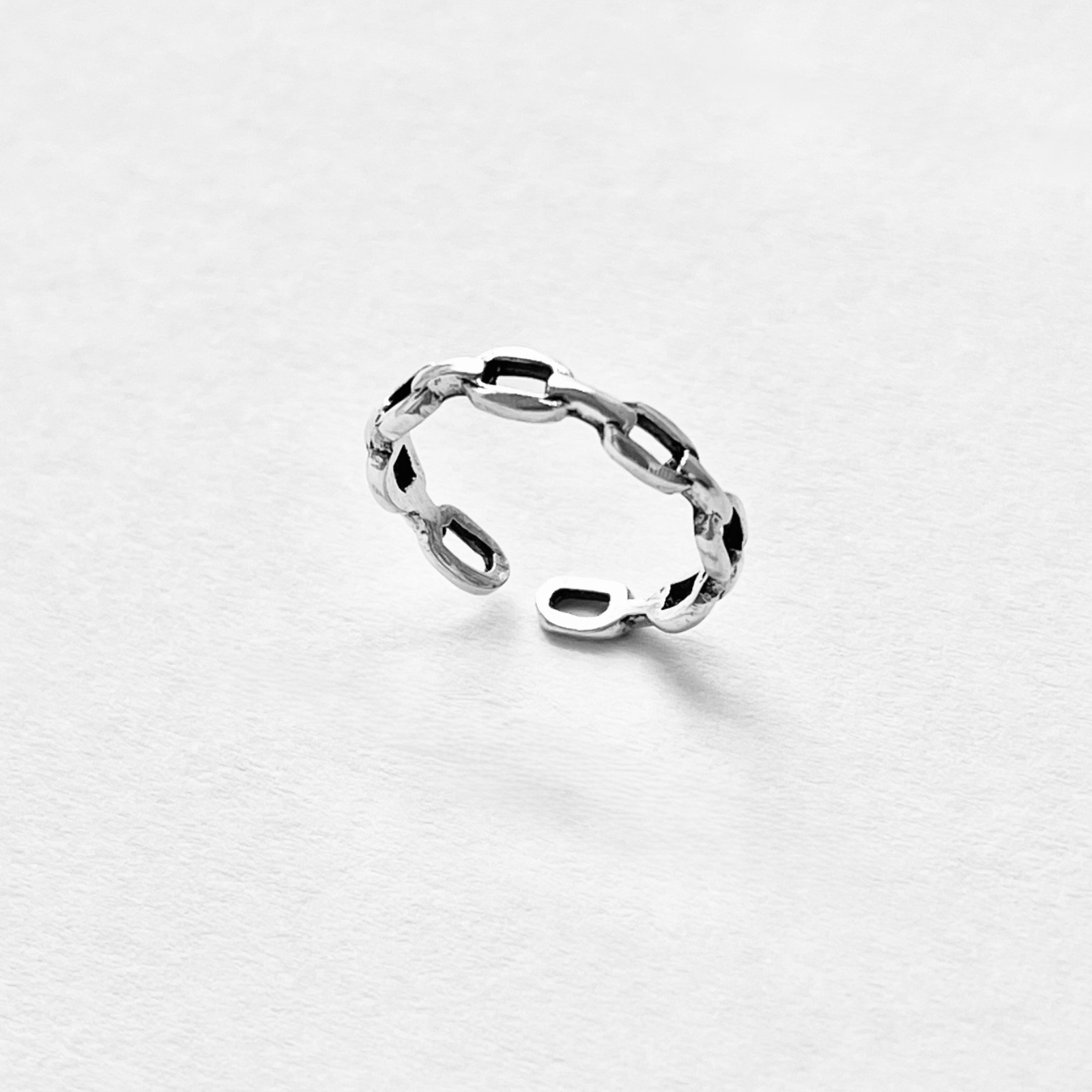 Sterling Silver Round Link Toe Ring, Silver Rings, Chain Links, Silver Band