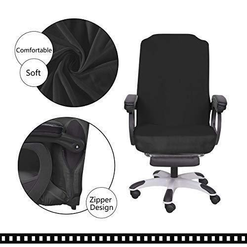 SARAFLORA Office Chair Cover- Large, Black- Removable Computer Chair Cover for