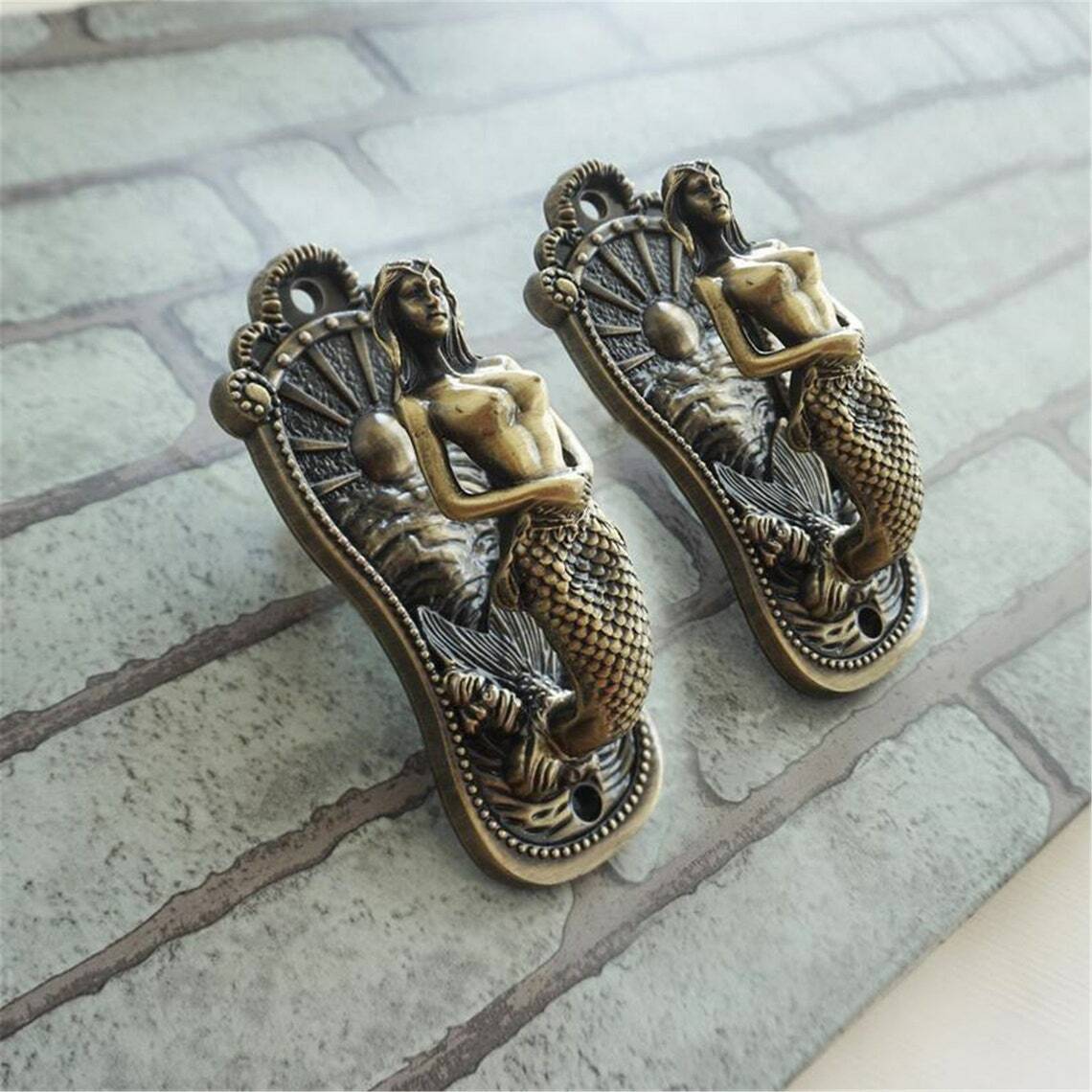 Bronze Mermaid Wall Hook Decorative Coat Hanger Curtain Tie Back