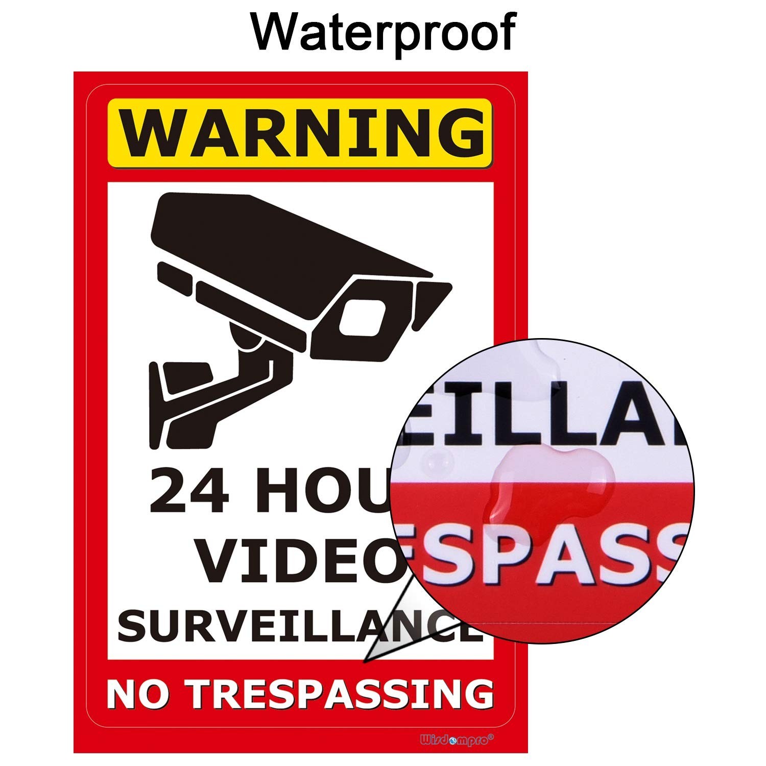 UV Resistant 10 Pack Video Surveillance Signs - Secure Your Property Effectively