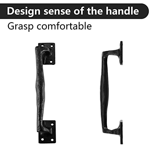 HOME MASTER HARDWARE 9 3/4 in Large Rustic Gate Handle Cast Iron Sliding Barn 2