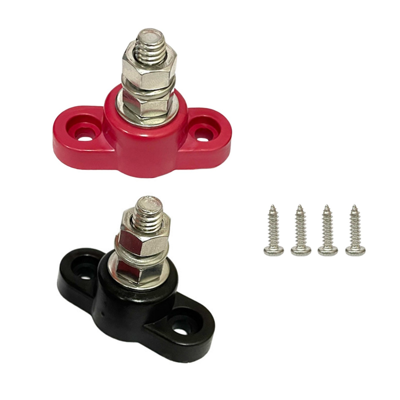 2PCS Heavy Duty Battery Junction Posts, 12V-48V Single Stud for Auto Marine