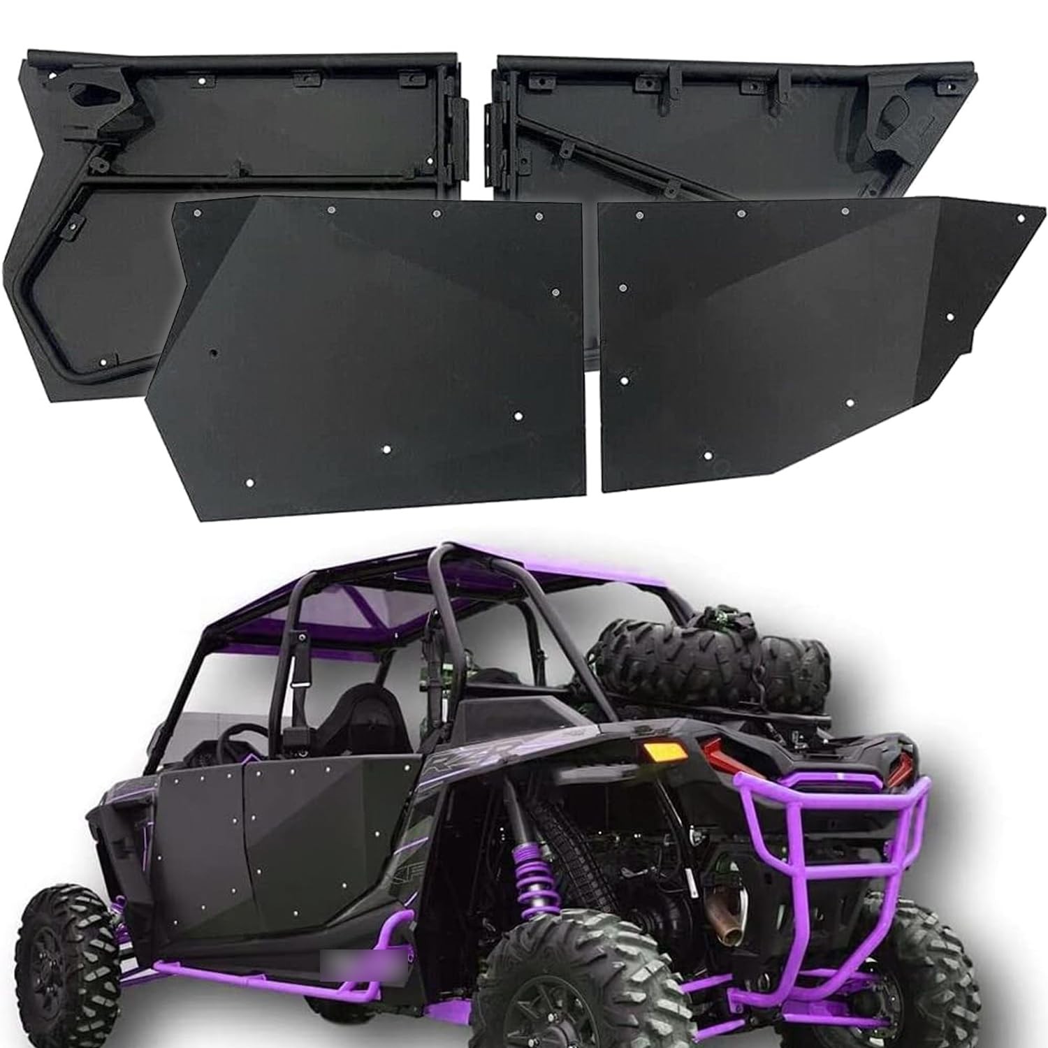 Aluminum Door Skin Panels RZR 2014-2022 Black Suicide Metal 4 Doors