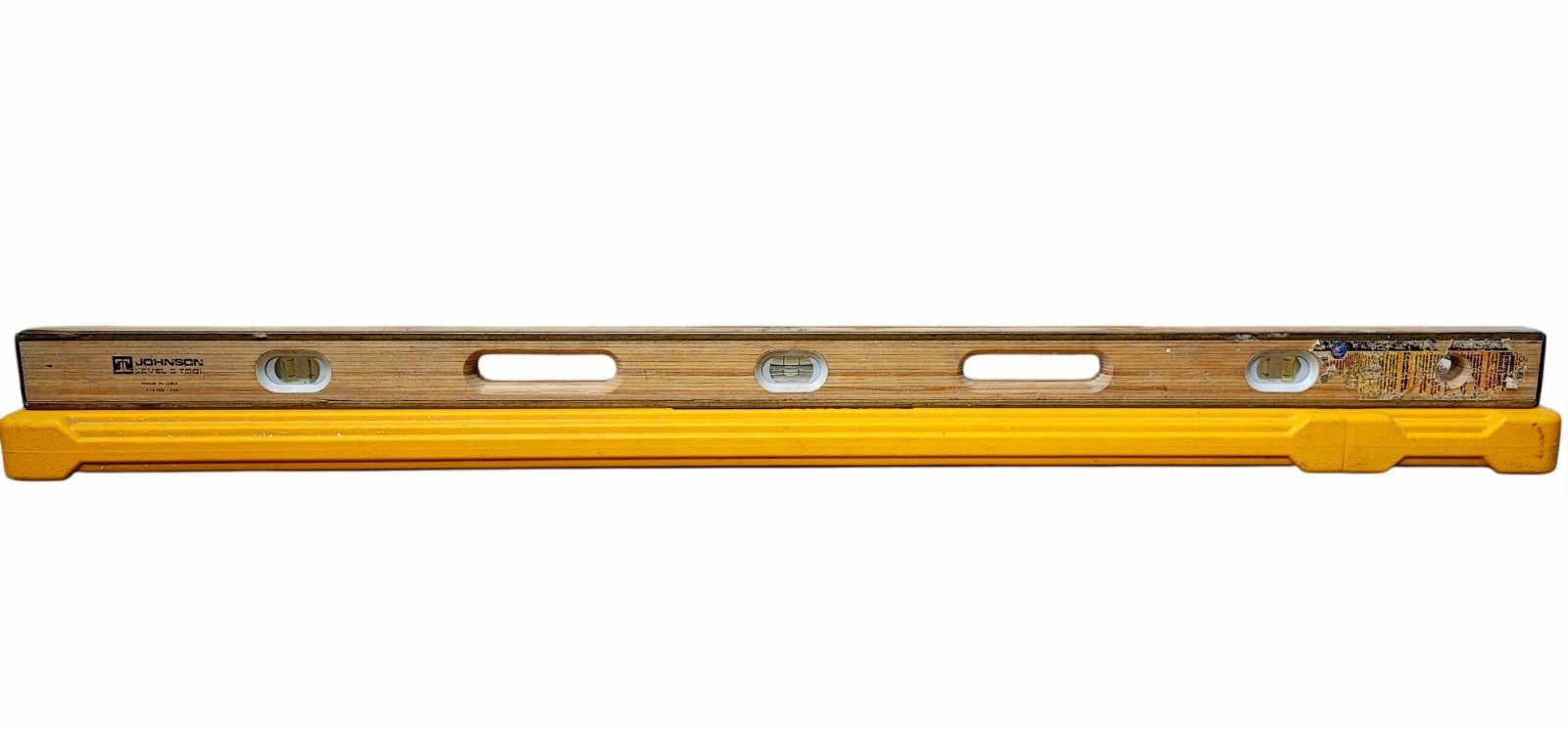 Johnson Spirit Level 48 in Wood/Metal Brown Brass Portable