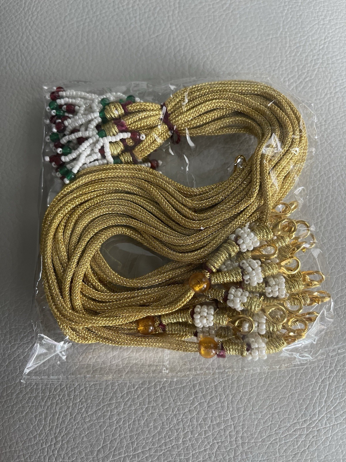 Back Rope Hook Gold Color Pearl Adjustable Necklace Dori Lot 12 pcs Lockable Set