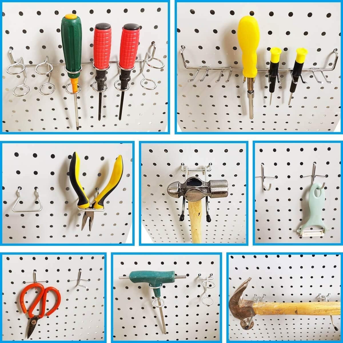 Complete 80pc Pegboard Hooks & Bins Kit - Rust-Resistant Tool Storage Solution