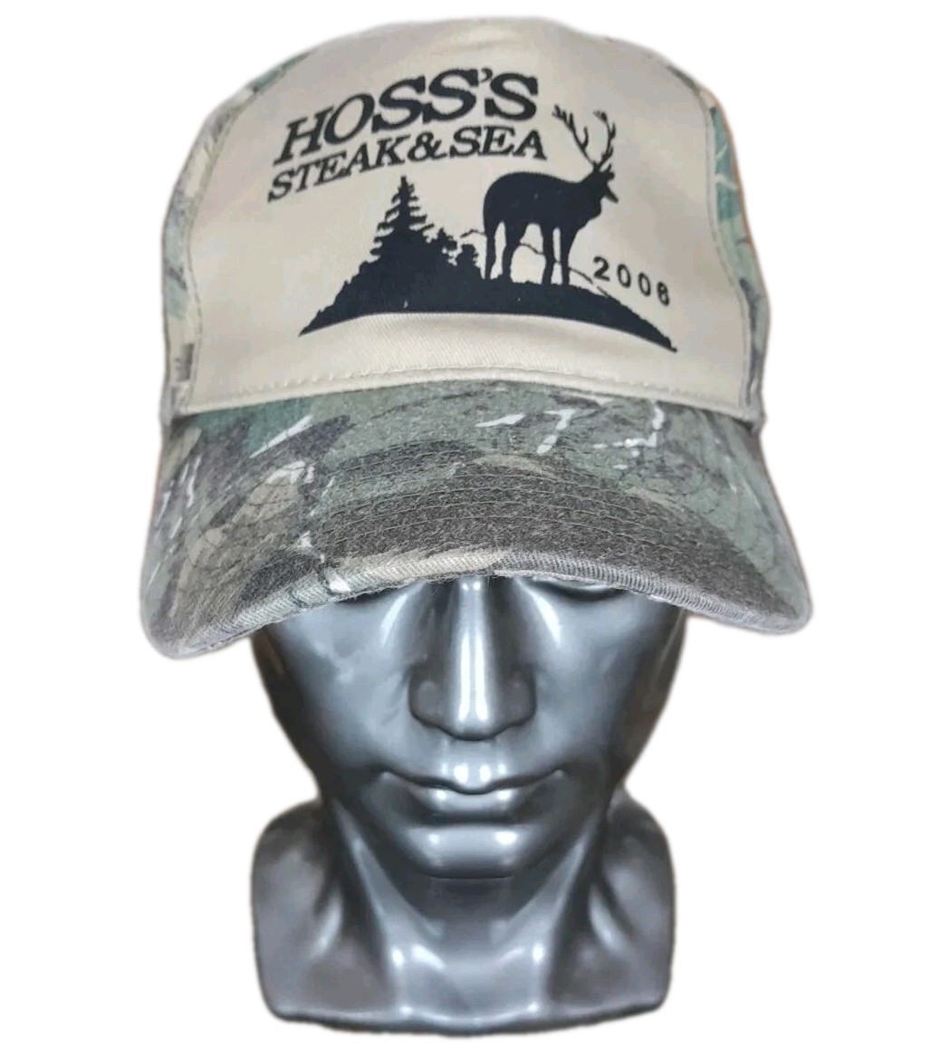Hoss's Steak & Seafood 2006 Camouflage Deer Hunting Hat  Adjustable Moose Elk
