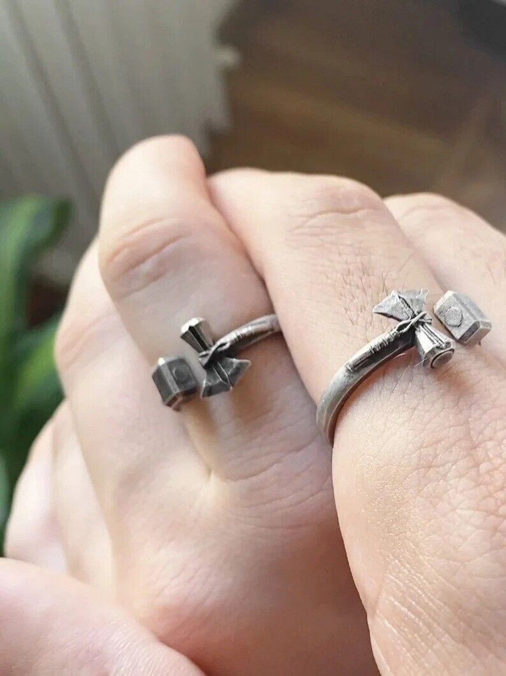 New Mjolnir Stormbreaker Hammer Ring Jane Mjolnir Thor Hammer Ring Geek Jewelry