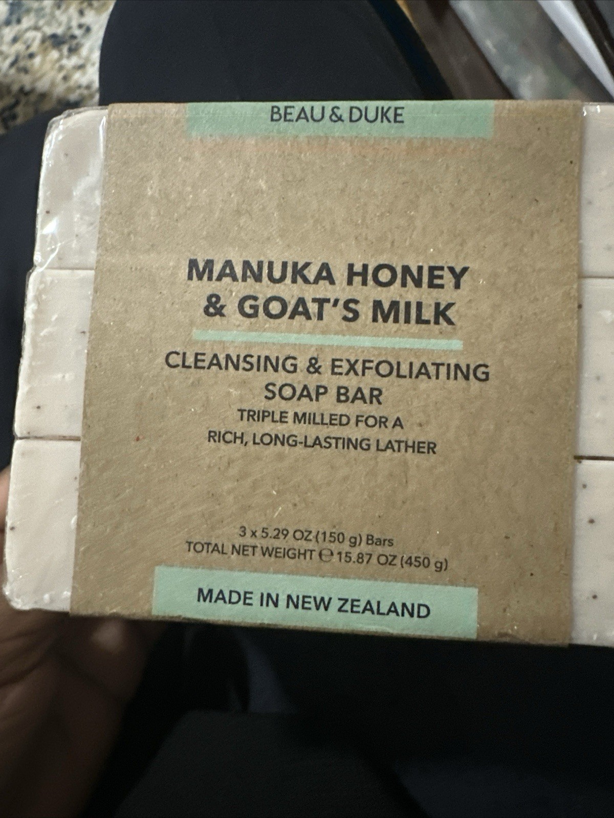Beau & Duke Manuka Honey &  Goat’s Milk Cleansing & Exfoliating Soap Bar 3 pcs