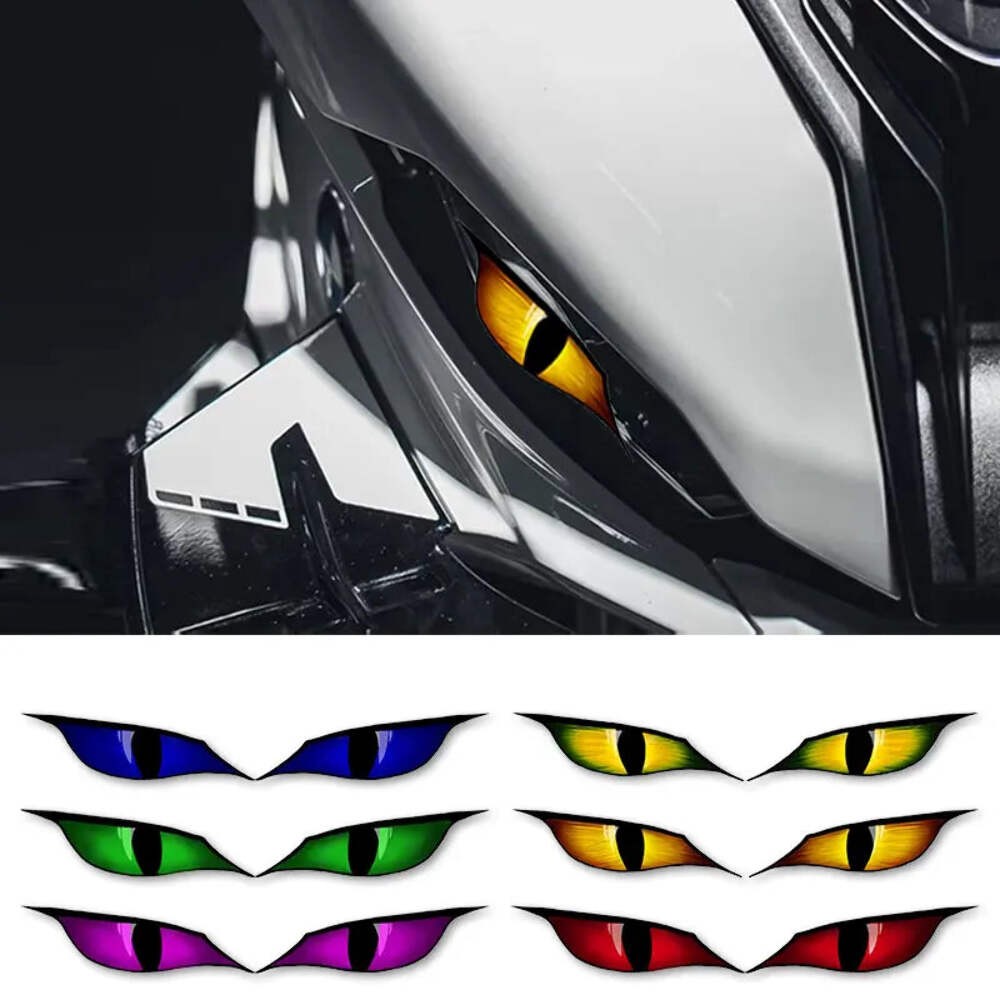 Demon Eyes Motorcycle Sticker Waterproof Vinyl Decal Motorbike Headlight Decor